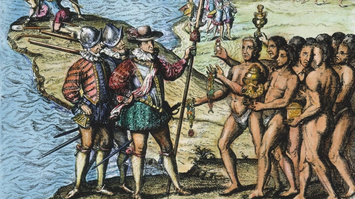 Colombo sbarca nell'isola di Hispaniola