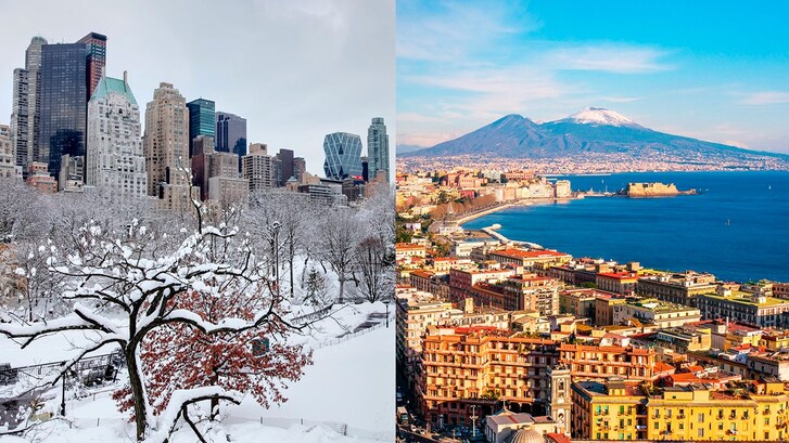 napoli e new york differenza di temperatura