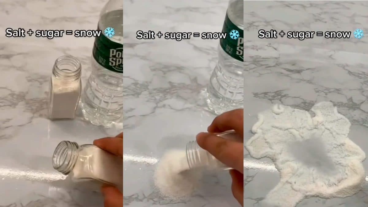 sale e zucchero neve istantanea