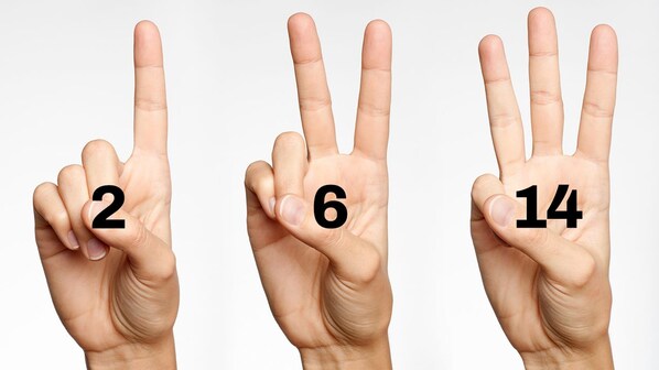 contare binario dita esponenti di due