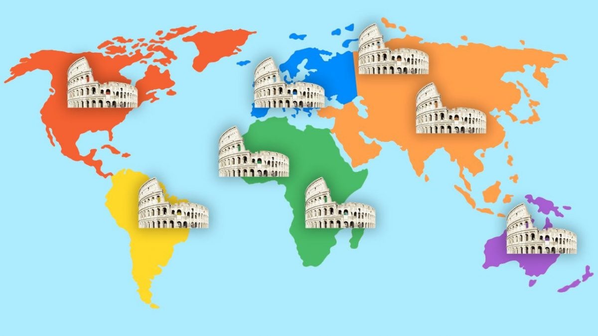 citta roma in ogni continente