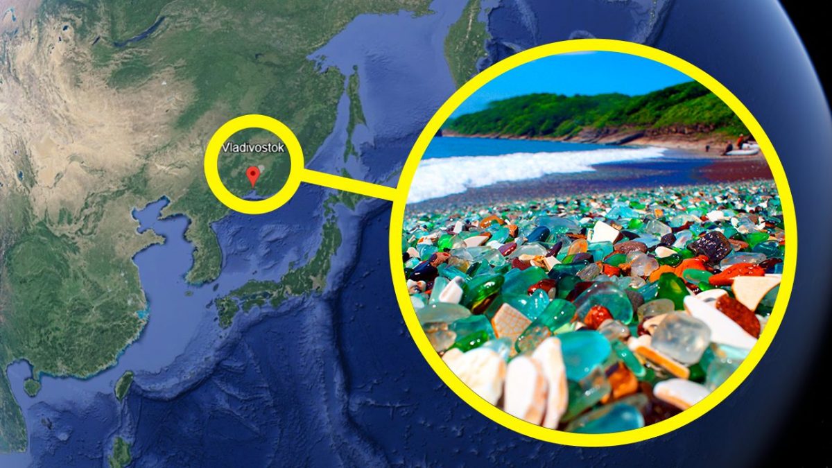 spiaggia di vetro in russia discarica attrazione turistica