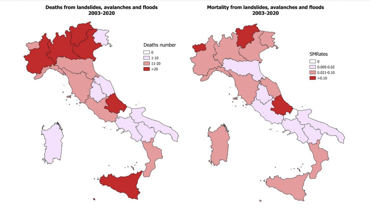Eventi climatici estremi in italia regioni mappa