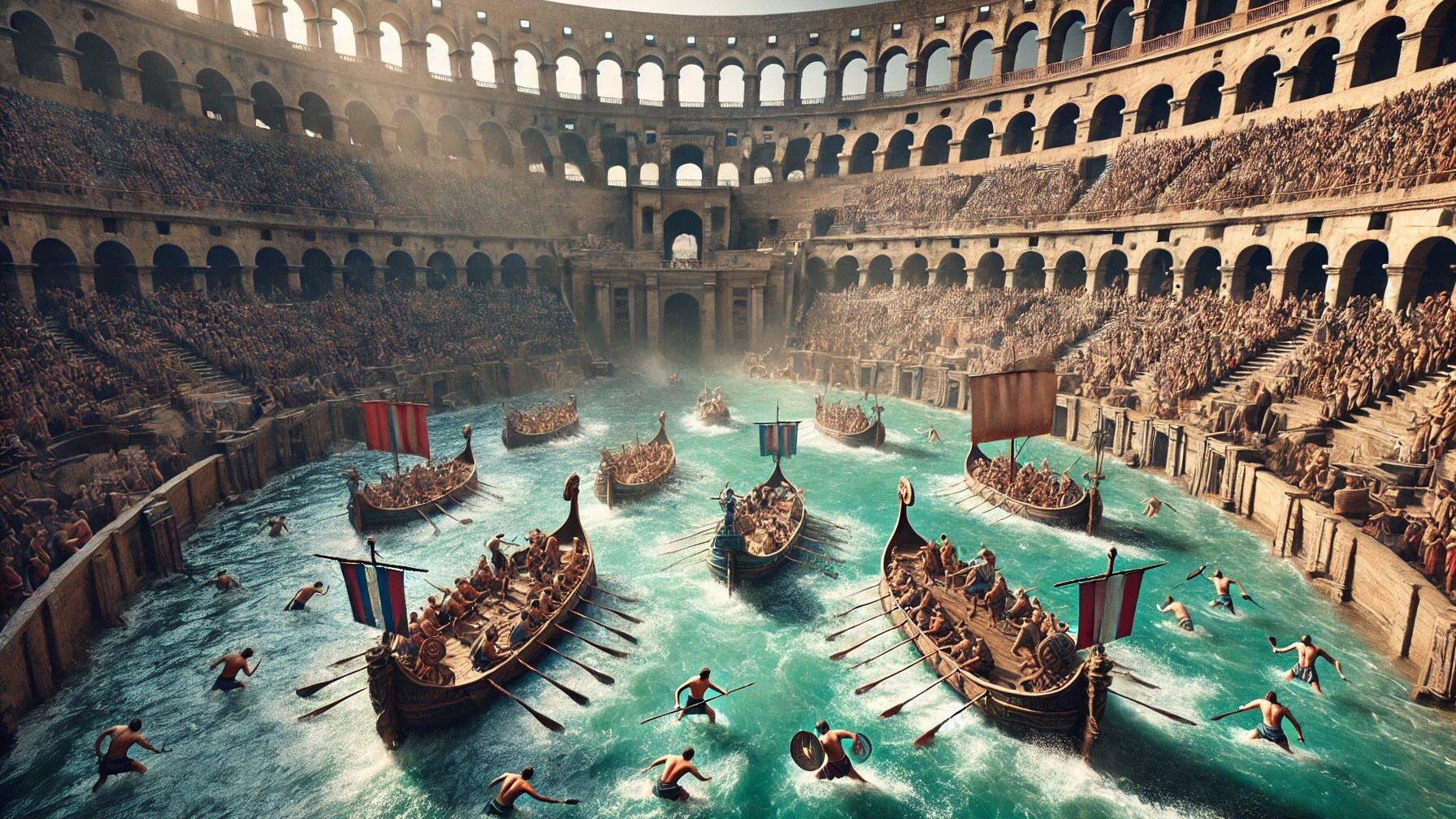 battaglie navali dentro il Colosseo