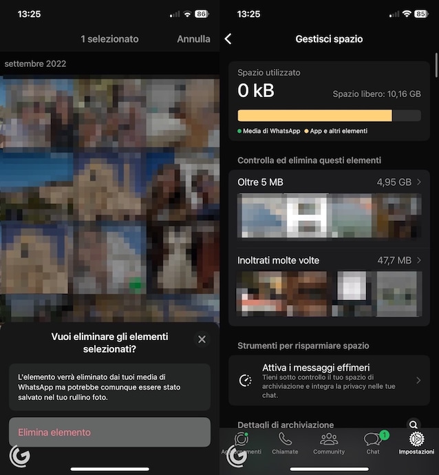 Come liberare spazio su WhatsApp da iPhone