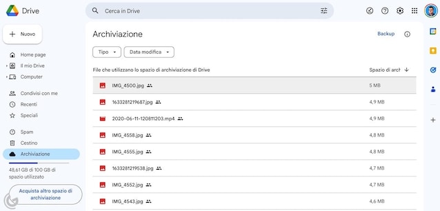 Come cancellare file pesanti su Google Drive