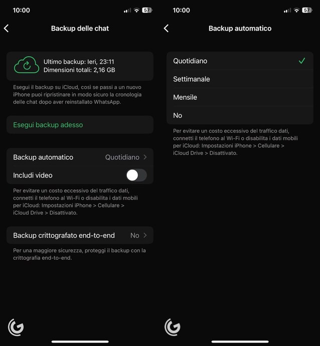 Come fare backup WhatsApp iPhone