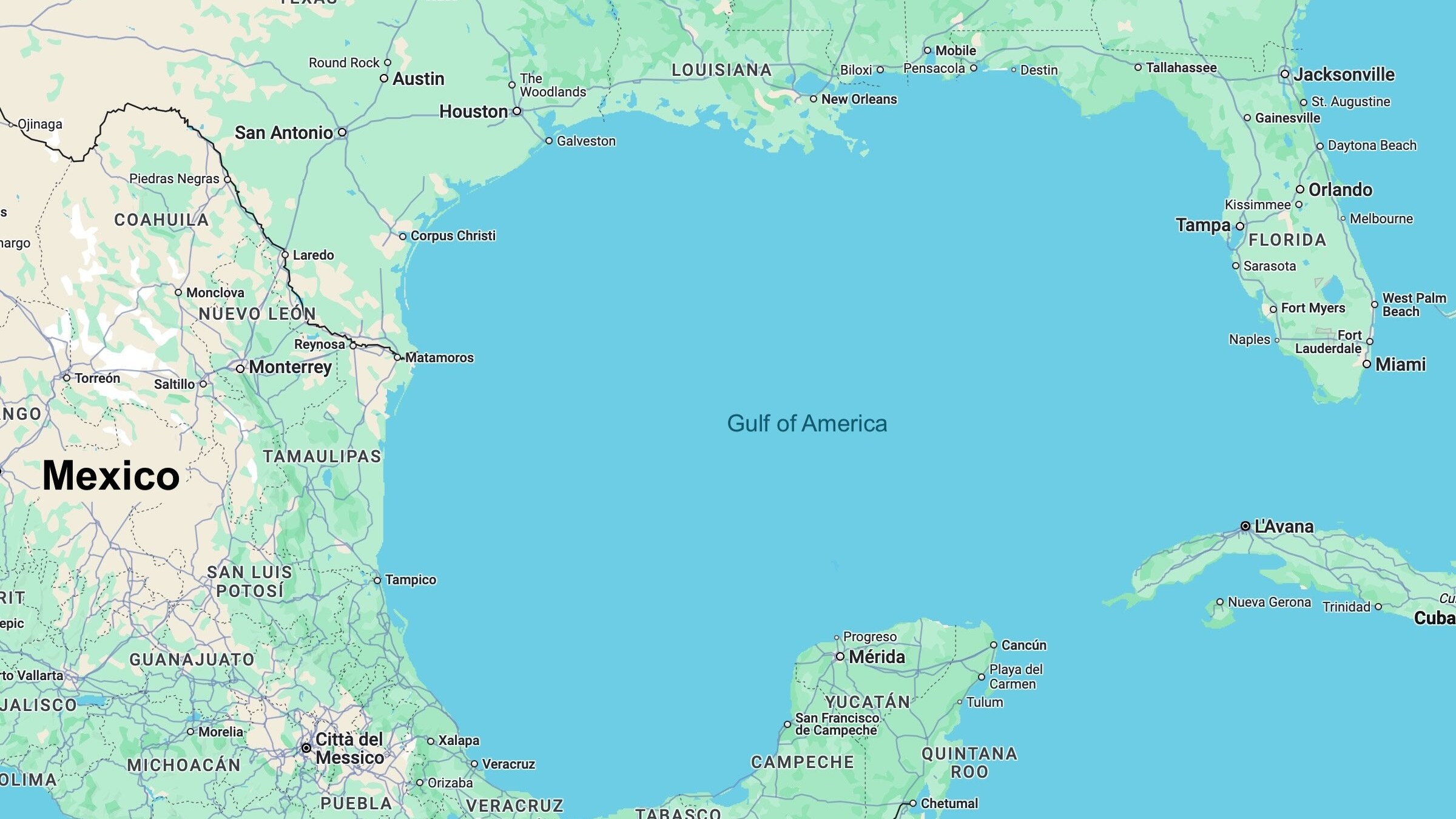 Golfo d'America su Google Maps USA
