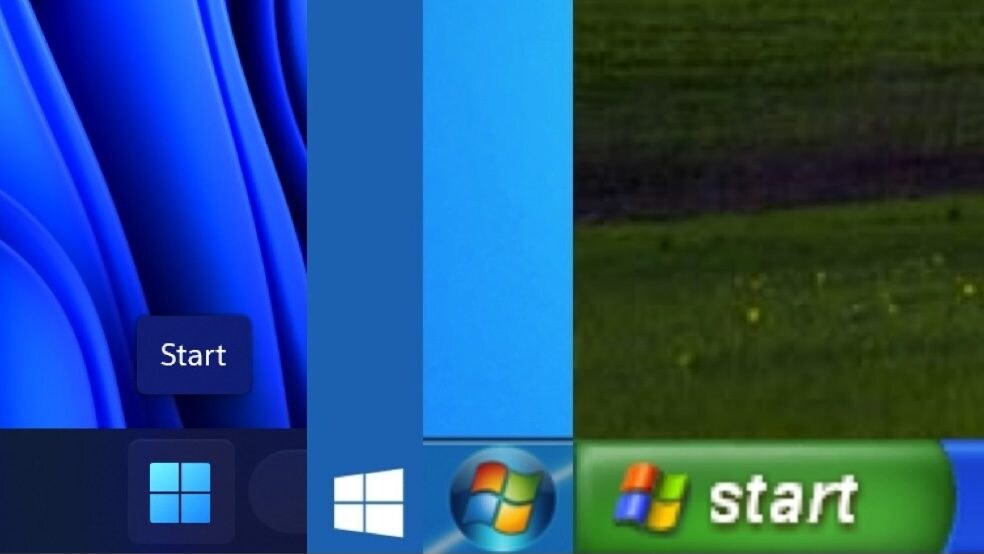 Pulsante Start in varie edizioni di Windows