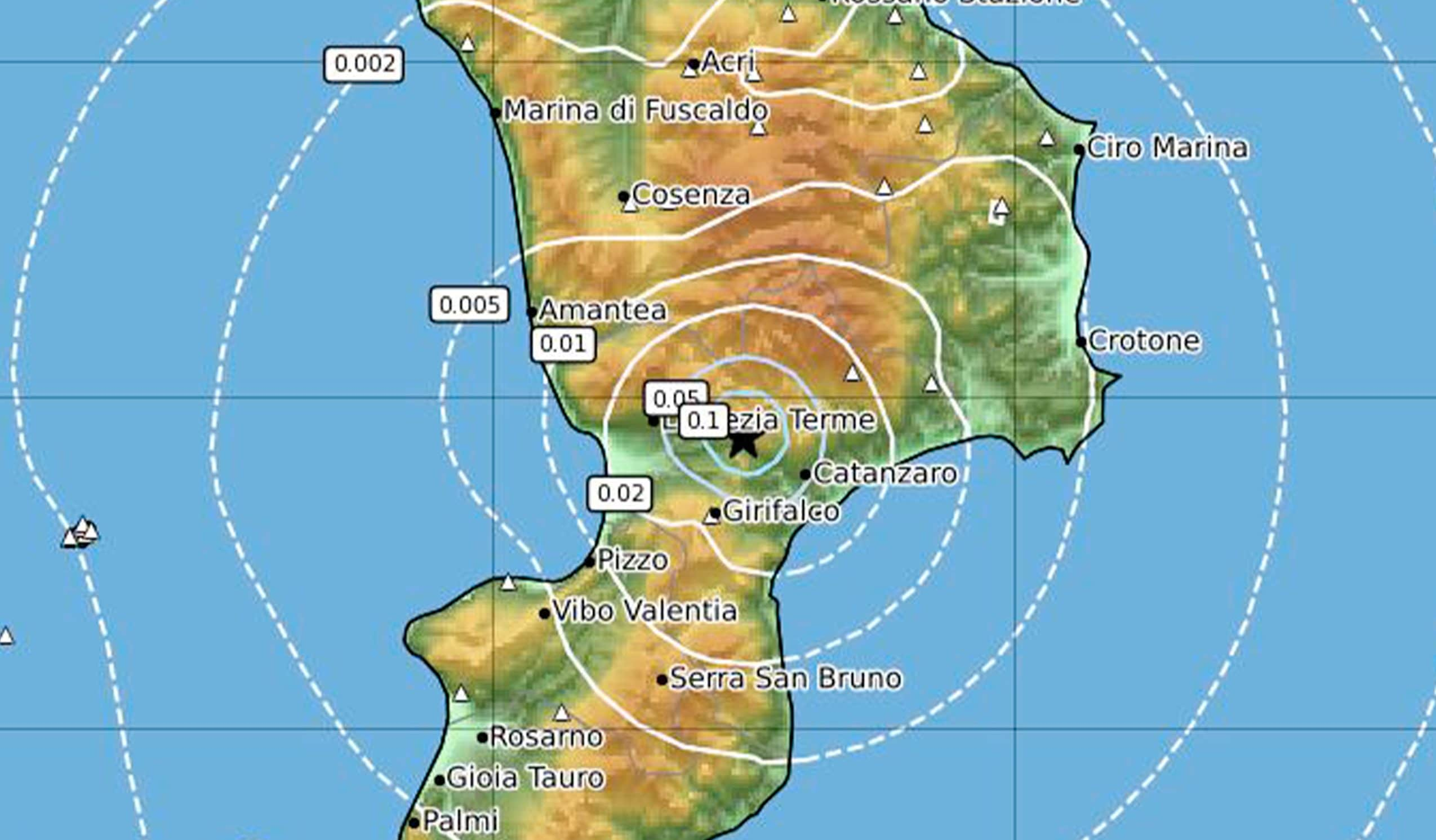 Sciame sismico in Calabria oltre 20 scosse nella notte superiori a 2.0, la più forte di magnitudo 2.9