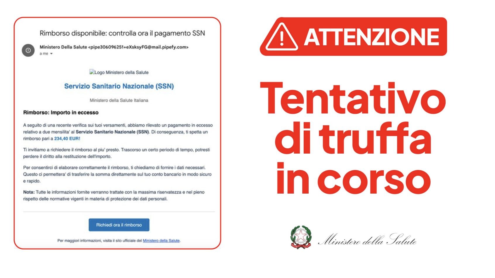 truffa ministero della salute