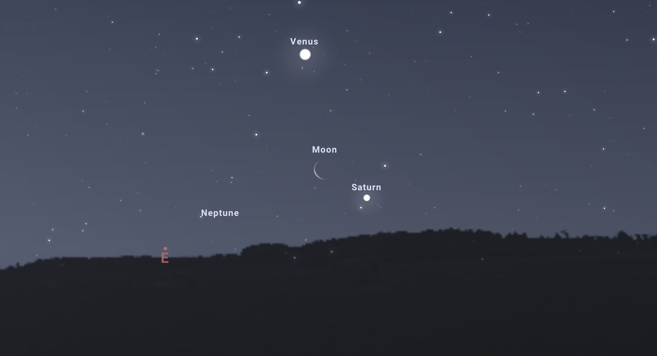 allineamento luna venere saturno