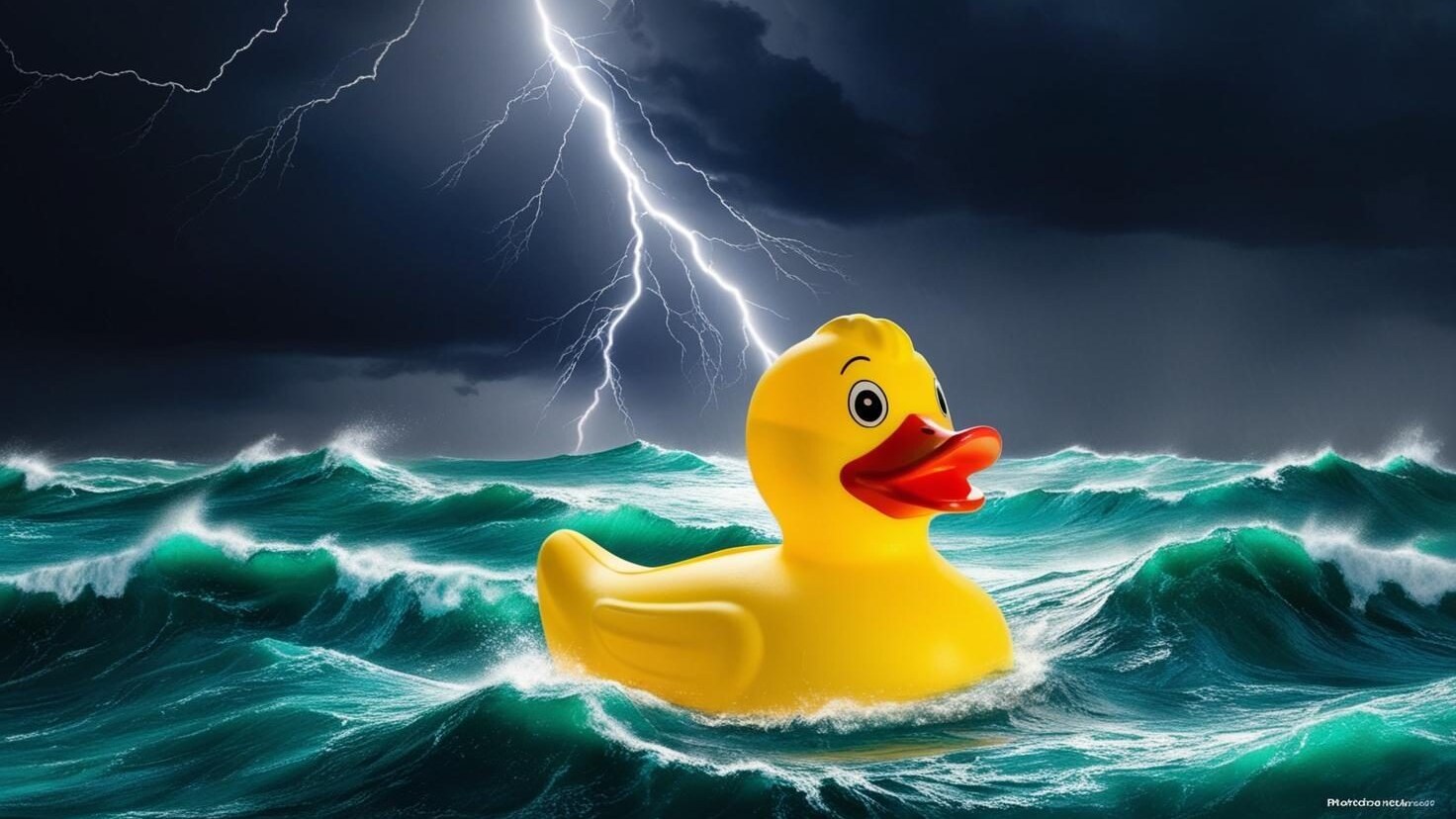 paperelle di gomma in mare