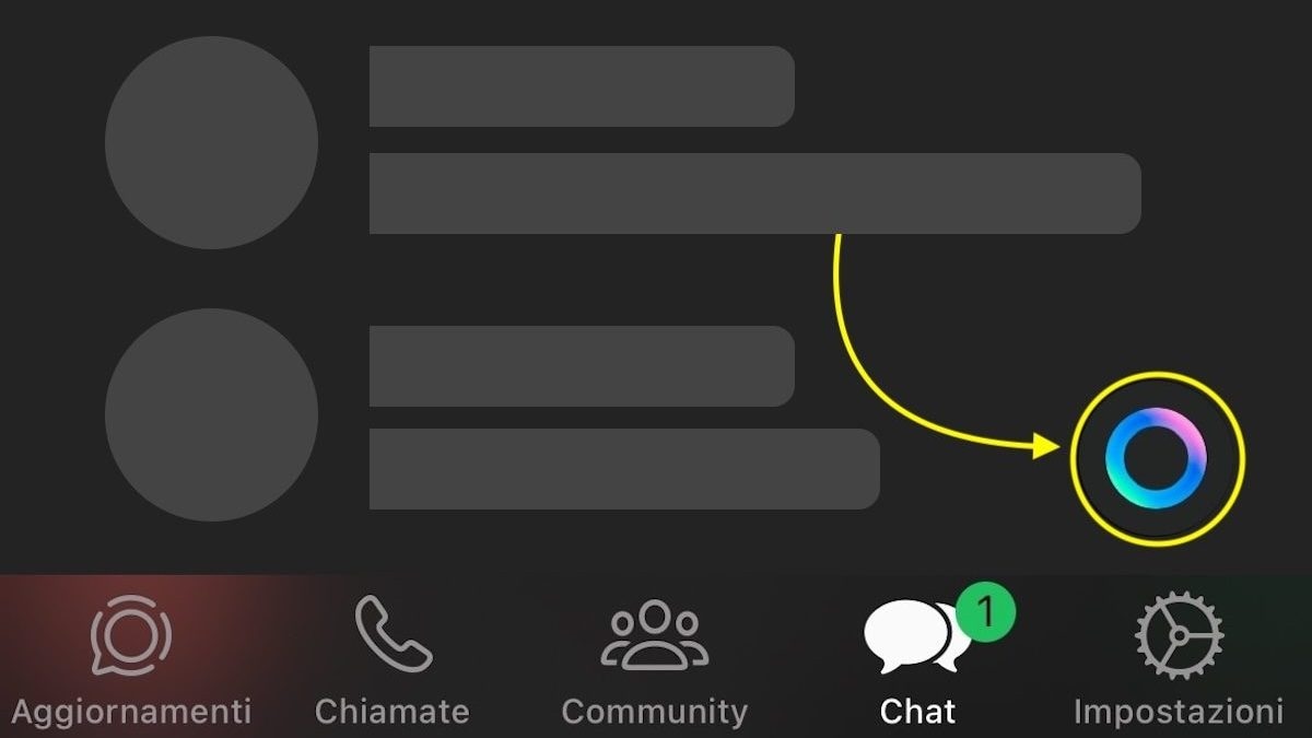 Tasto Meta AI su WhatsApp