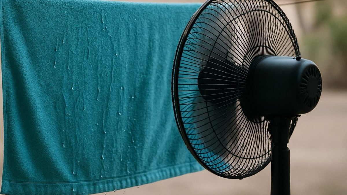 trucco panno bagnato ventilatore