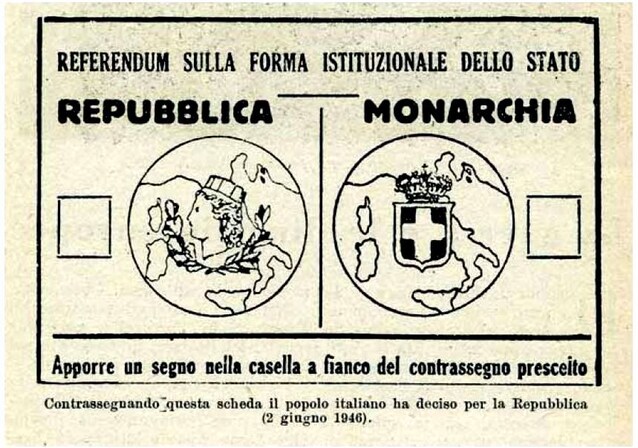 Riproduzionde della scheda del referendum istituzionale
