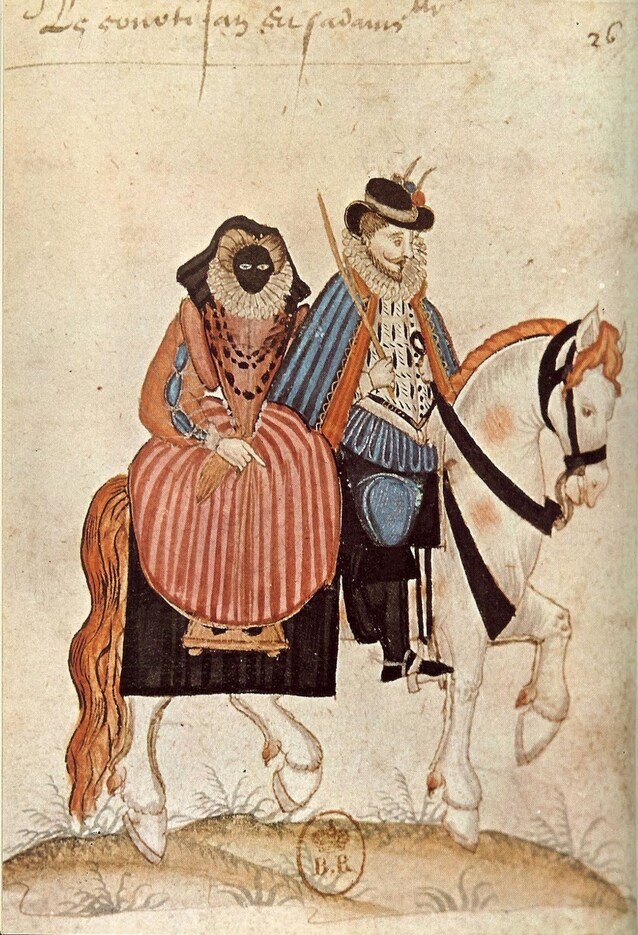Donna del XVI secolo con la morettta (Wikimedia Commons)