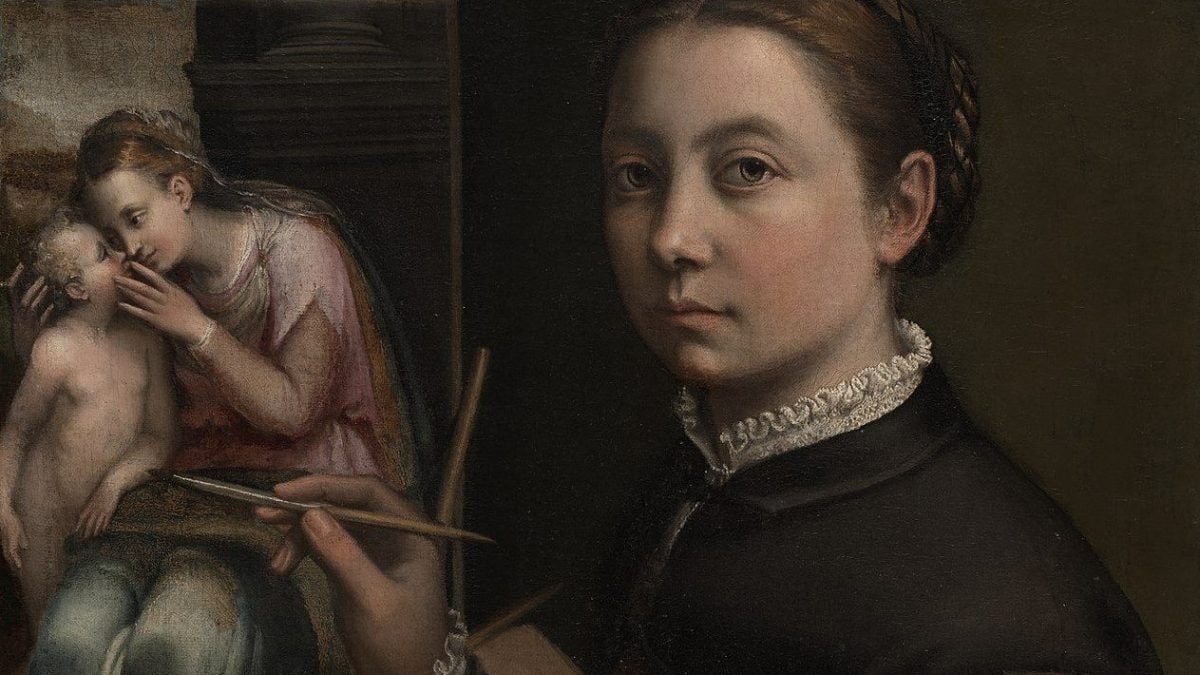 Sofonisba-Anguissola-Autoritratto-con-cavalletto-1556-Museum-Castle-in-Lancut