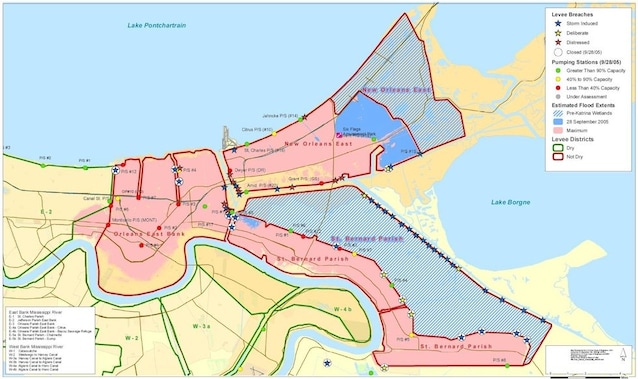 mappa allagamenti new orleans katrina