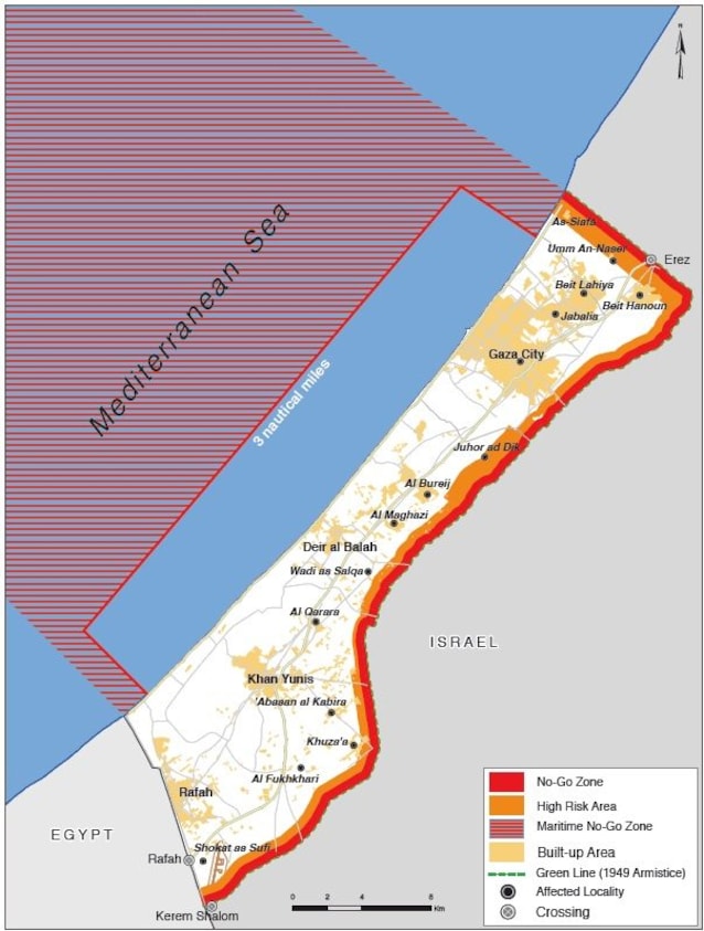 Blocco di Gaza (un.org)