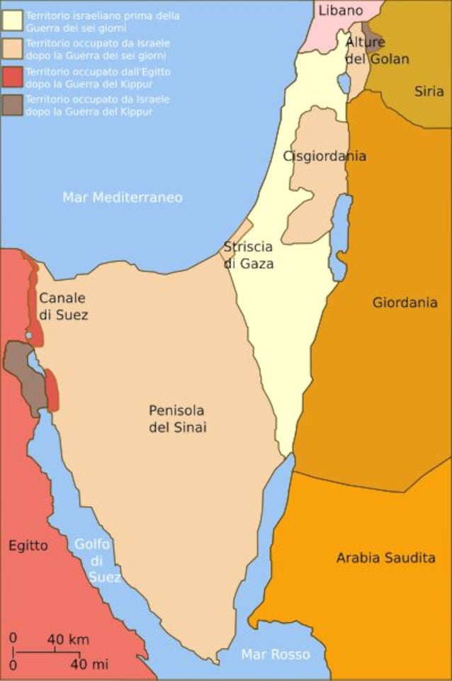 I territori occupati da Israele nel 1967