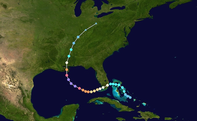 traiettoria uragano katrina
