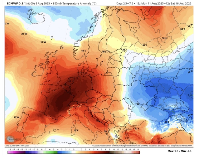 cupola calore europa temperature