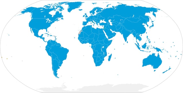 Stati membri dell'ONU (Wikimedia Commons)