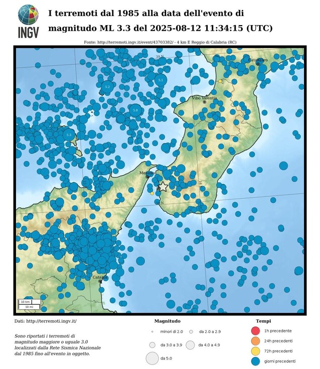 mappa terremoti calabria