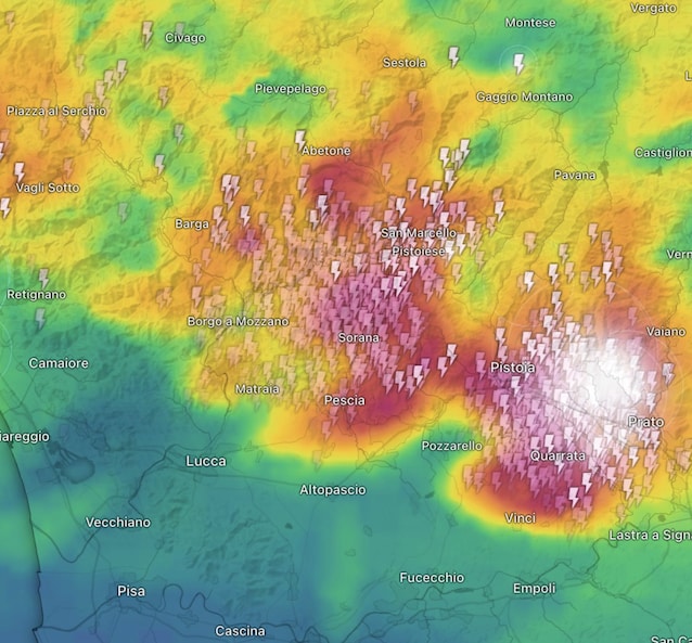 tempesta fulmini toscana