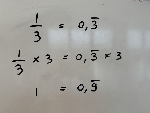 0,999 = 1