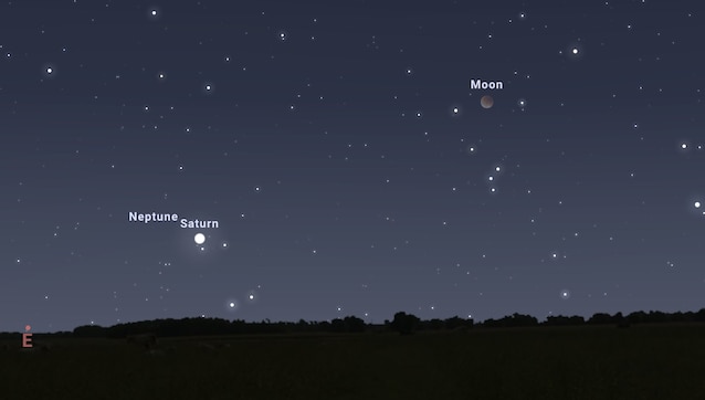Luna e Saturno eclissi