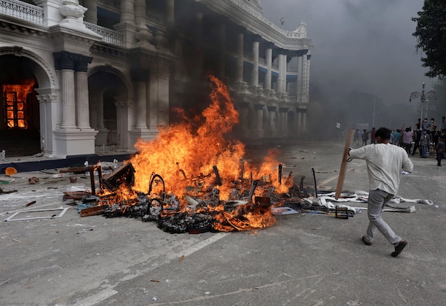 Manifestanti in nepal
