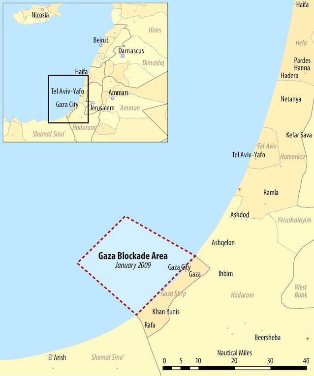 Il blocco di Gaza. Estensione del 2009