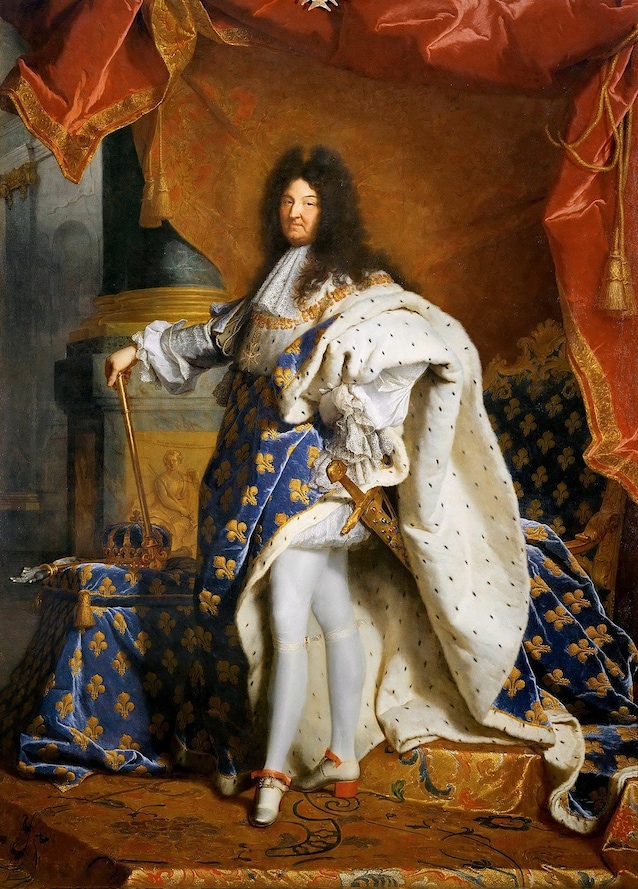 Il più celebre ritratto di Luigi XIV, opera di Hyacinthe Rigaud (Wikimedia Commons)