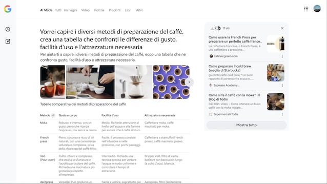 ricerca ai mode google