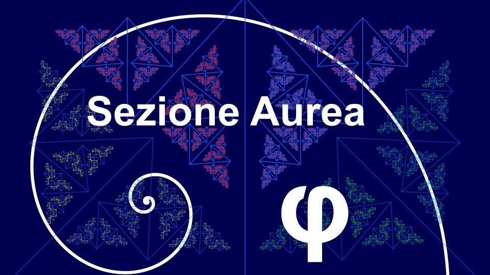 Un frattale costruito con i rapporti della sezione aurea insieme ad una spirale aurea