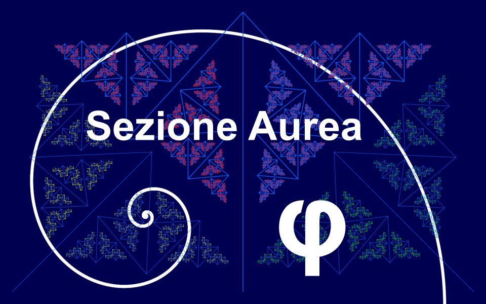 Un frattale costruito con i rapporti della sezione aurea insieme ad una spirale aurea
