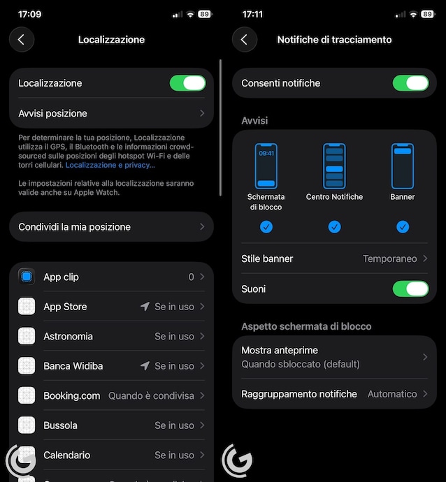 Come attivare notifiche di tracciamento su iPhone.