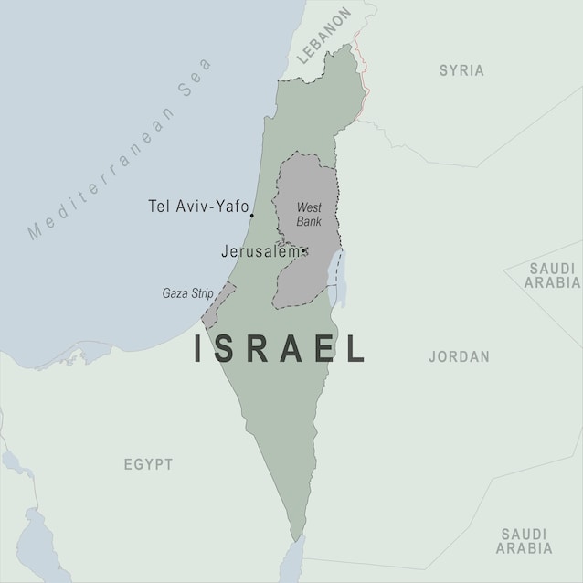 mappa israele palestina