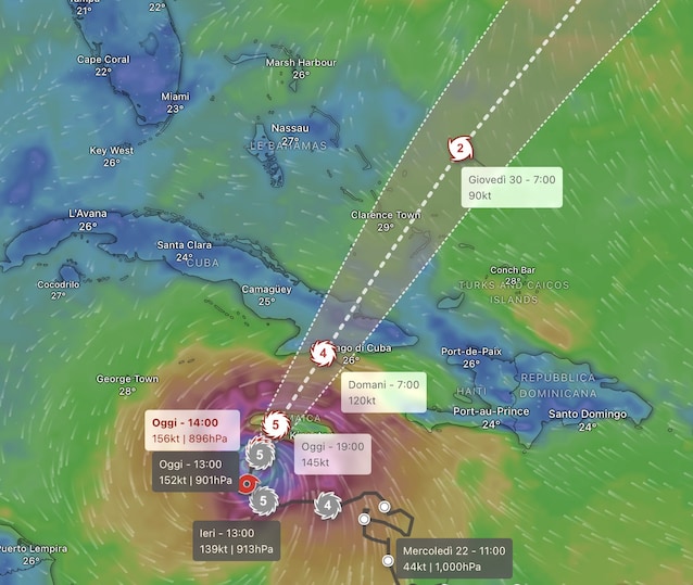 traiettoria-uragano-melissa