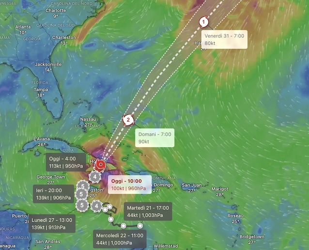 uragano-melissa-traiettoria