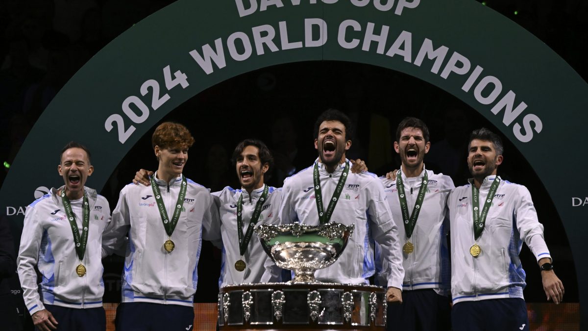 Il trionfo dell'Italia a Malaga nel 2024. Twitter Davis Cup/Federtennis