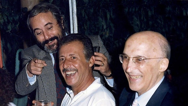 Falcone, Borsellino e Caponnetto nel 1986 (Wikimedia Commons)