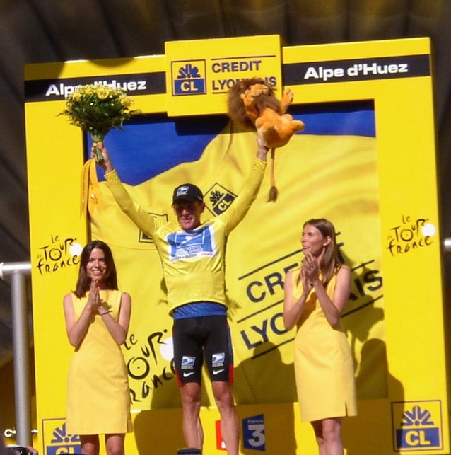 Armstrong sul podio del Tour de France