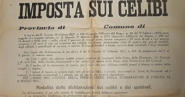 Bando pubblico per annunciare la tassea sul celibato copia