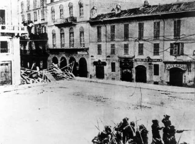 Barricate a Milano durante i moti del pane