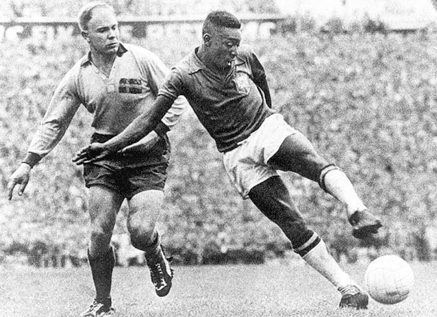 Pelè ai Mondiali di Svezia 1958. Wikimedia Commons