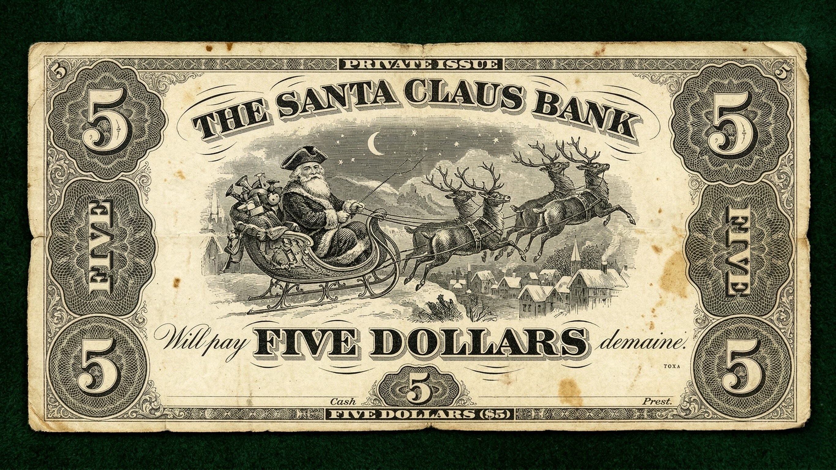 banconota-5-dollari-babbo-natale