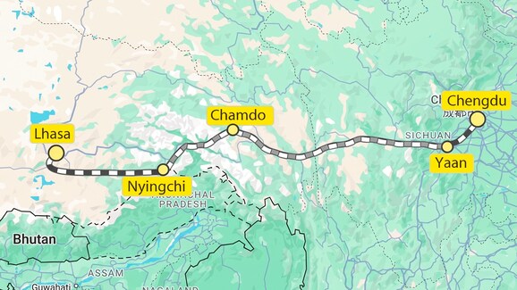 mappa tibet schichuan